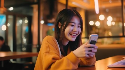 Woman having a video call on her smartphone