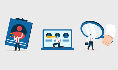 Human resource isolated vector ilustration.hiring ilustration.talent search.candidates selection.