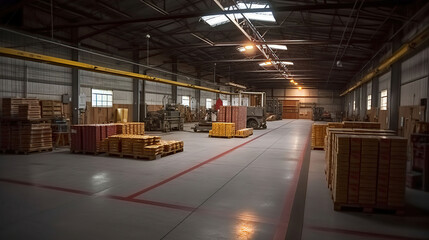 Obraz premium Production hall with special equipment. Generative AI