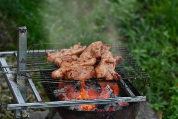 Roast beef is pork roasted with fire and heat.