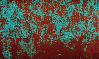 Fototapeta premium oxidized copper, metal grunge wall texture. Vintage antique weathered and worn rusted bronze brass. generative ai, generative, ai