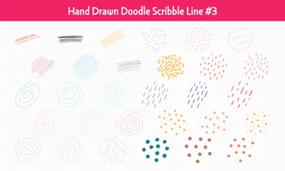 Deurstickers Hand Drawn Doodle Scribble Line Collection  3 © mositron