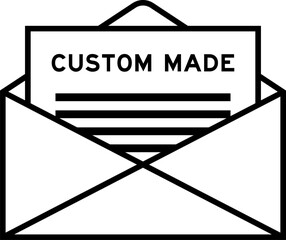 Envelope and letter sign with word custom made as the headline