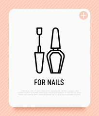 Nail care thin line icon. Symbol of manicure. Modern vector illustration for beauty shop.