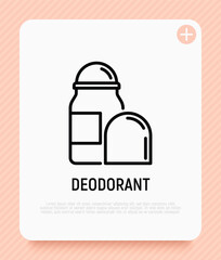 Deodorant thin line icon. Personal hygiene care. Modern vector illustration.