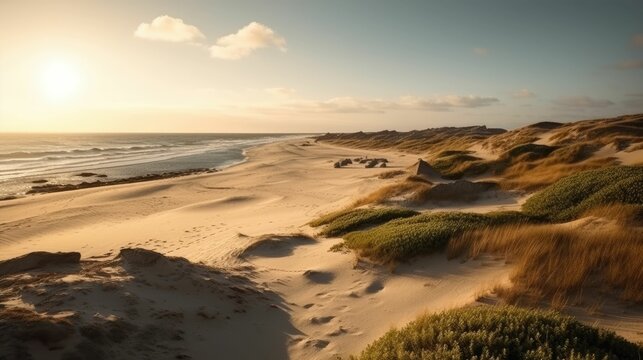 High quality photo of dunes at the beach on the Danish coast