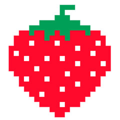 decorative pixel art strawberry