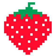 Fototapeta premium decorative pixel art strawberry