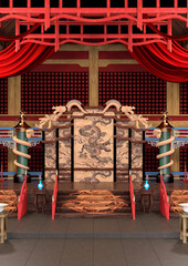 3D Rendering Traditional Chinese Hall