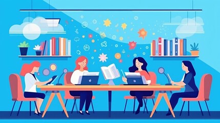 Business people negotiating and discussing at desk