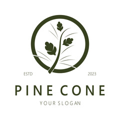 abstract simple pinecone logo design,for business,badge,emblem,pine plantation,pine wood industry,yoga,spa,vector