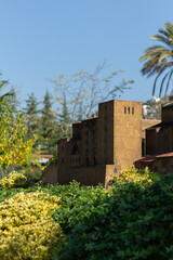 Summer cityscape, views of old buildings and streets in the city of Barcelona, ​​public places.