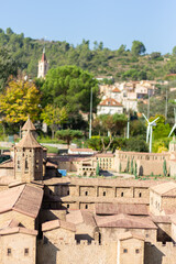 Summer cityscape, views of old buildings and streets in the city of Barcelona, ​​public places.