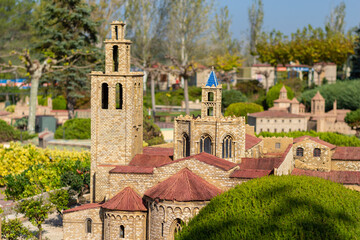 Summer cityscape, views of old buildings and streets in the city of Barcelona, ​​public places.