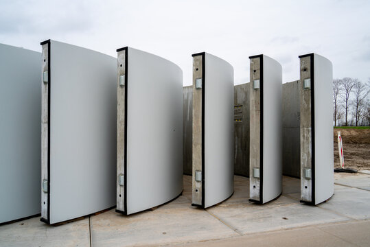 Concrete elements for construction of a wind turbine tower
