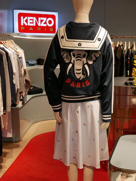 Kenzo, Clothes presented on a mannequin in a department store. Sailor jacket, Spring 2023