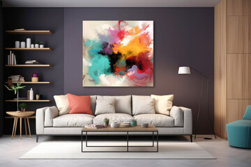 color splash picture on living room