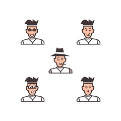 set of funny businessman