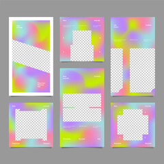 Holographic banner template for social media advertising.