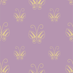 Large collection of colorful butterflies. Seamless pattern. Vector image.