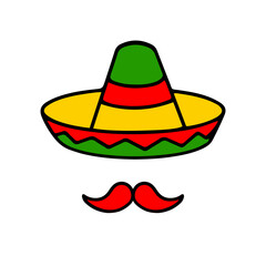 Cinco de Mayo celebration. Mexican traditional federal holiday that is celebrated on May 5th. Fiesta banner with decorations for Cinco de Mayo vector illustrations