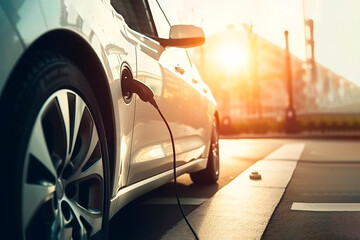charging EV car electric vehicle clean energy, ai generative