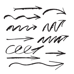 Vector illustration: hand drawn arrows with brush strokes of paint with splatter