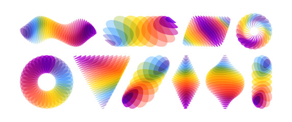 Obraz premium Set of various overlapping elements. Abstract geometric design. Vector illustration for brochure, poster, presentation, flyer or banner.