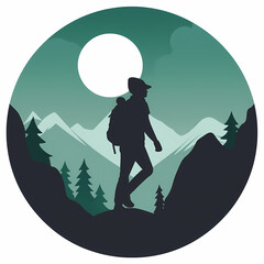 Hiking Adventure Logo App. Generative AI