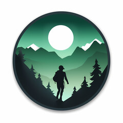 Fototapeta na wymiar Hiking Adventure Logo App. Generative AI