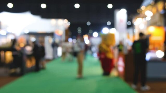 Abstract background blurred many people in the exhibition expo event or trade fair	