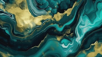 Obraz premium Green and gold marble background
