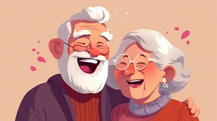 Happy older people in retirement