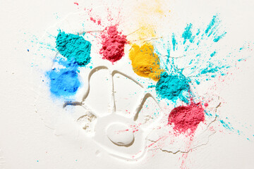 Abstract, minimalistic design for wallpapers, backgrounds. Pastel colored sand with colorful...