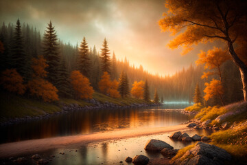 Obraz premium Generative concept art illustration. Generative ai.