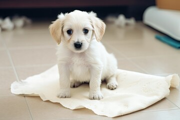 Puppy on Absorbent Litter -ai generated