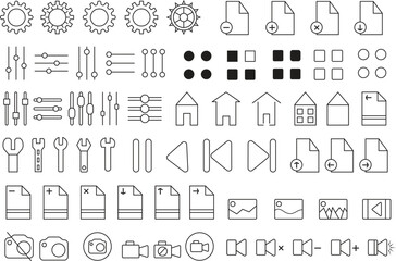 Set of Ux Ui web icons set, Outline icon collection