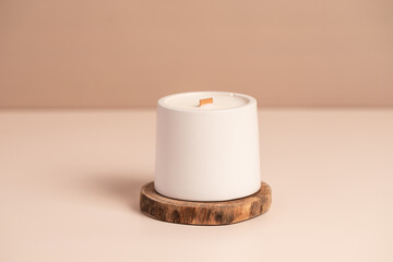 Gypsum handmade candles, a bouquet of flowers. Fragrant candles for the interior.