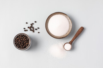 table salt and allspice, spices, broth