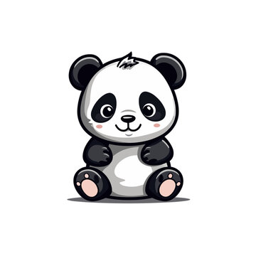 cute baby panda sitting type 2