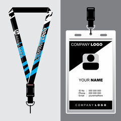 Lanyard Template Design For Company Purposes And More - obrazy, fototapety, plakaty