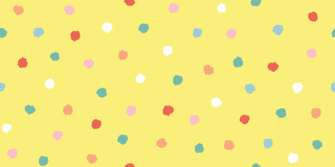 Colourful polka dot seamless pattern. Vector illustration for background, card, invitation, banner, social media post, poster, mobile apps, advertising.	
