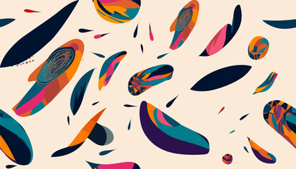 Hand drawn contemporary abstract print. Creative collage seamless pattern. Fashionable template for design