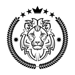 lion king vintage logo line art