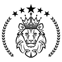 lion king vintage logo line art