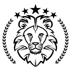 lion king vintage logo line art