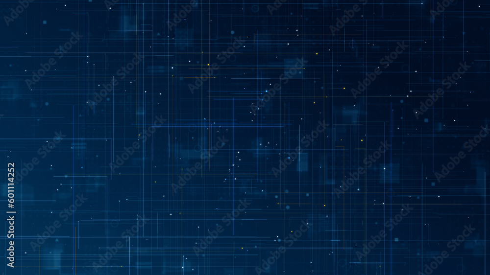 Canvas Prints blue digital line and grid perspective technology abstract background concept