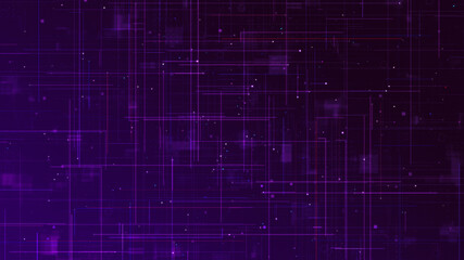 Purple digital line and grid perspective technology abstract background concept