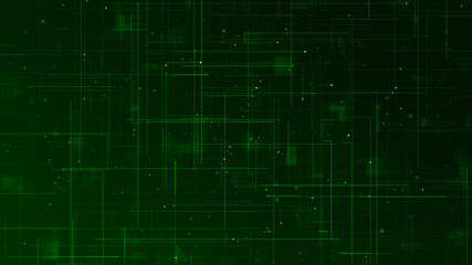 Green digital line and grid perspective technology abstract background concept