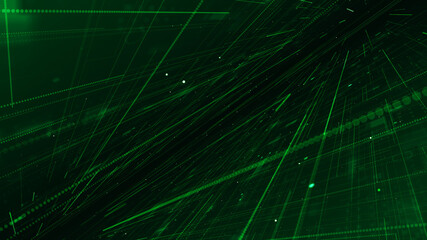 Green digital line and grid data matrix simulation perspective technology abstract background concept